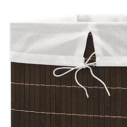 vidaXL Panier à linge rectangulaire Bambou Marron foncé pas cher