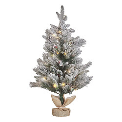 Beliani Sapin de Noël pré-allumé MALIGNE 90 cm Blanc