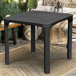 Table bar café Poly rotin 80x80 Grand Soleil Olè, Couleur: Noir