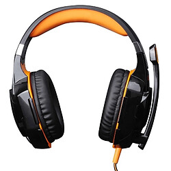 Avis Wewoo Casque PC Orange pour ordinateur, Longueur de câble: 2.2m stéréo de jeu de basse avec micro et LED