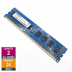 Barrette Mémoire 2Go RAM DDR3 Elpida EBJ20UF8BCF0-DJ-F DIMM PC3-10600U 1Rx8 - Reconditionné