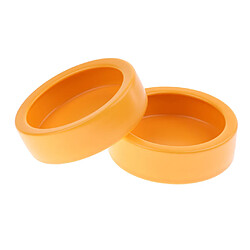 2pieces reptiles mangeoire en céramique bol alimentaire anti-évacuation plat pour lézard gecko orange rond l