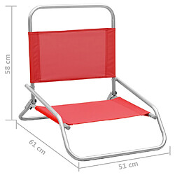 VIDAXL vidaXL Chaises de plage pliables - Rouge pas cher