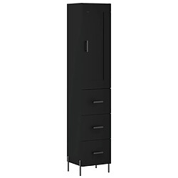 vidaXL Buffet haut Noir 34,5x34x180 cm Bois d'ingénierie