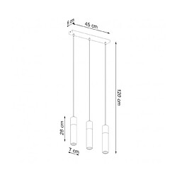 Acheter Luminaire Center Suspension Zane Bar Bois,béton Bois gris,naturel 3 ampoules 120cm