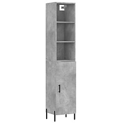 vidaXL Buffet haut Gris béton 34,5x34x180 cm Bois d'ingénierie