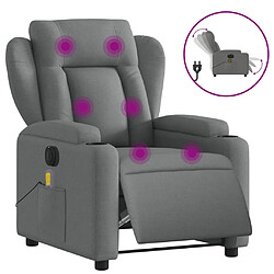 Maison Chic Fauteuil Relax pour salon, Fauteuil inclinable de massage électrique gris foncé tissu -GKD48124