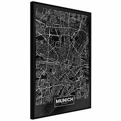 Paris Prix Affiche Murale Encadrée City Map Munich Dark 20 x 30 cm Noir