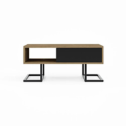 Acheter EPIKASA Table Basse Full Moon, Noir, Panneau d'Aggloméré Mélaminé, 90x50x40 cm