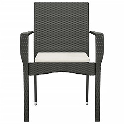 Maison Chic Lot de 2 Chaises de jardin,Fauteuil d'extérieur avec coussins Résine tressée Noir -MN21907 pas cher