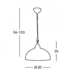 Luminaire Center Suspension classique NONNA laiton antique 1 ampoule E27