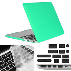 Wewoo Housse Étui vert pour Macbook Pro Retina 13,3 pouces 3 en 1 Coque de protection en plastique dur givré avec clavier de et prise de poussière de port