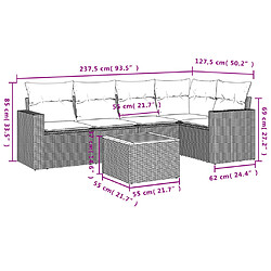 Avis Maison Chic Salon de jardin 6 pcs avec coussins | Ensemble de Table et chaises | Mobilier d'Extérieur noir résine tressée -GKD17794