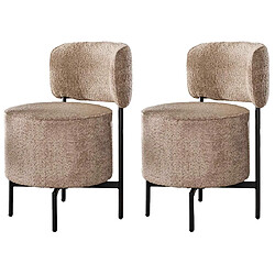 Lisa Design Tissia - lot de 2 chaises pivotantes - en tissu bouclette