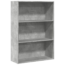 vidaXL Bibliothèque gris béton 80x30x114 cm bois d'ingénierie