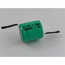 vhbw 1/3AA NI-MH Pile 300mAh (1.2V) Cosse à souder en Z pour modélisme, éclairage solaire, téléphone, etc.