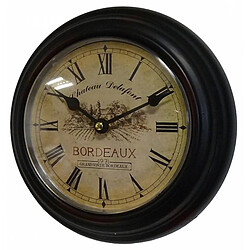 L'Héritier Du Temps Horloge Murale en Fer Noir avec Vitre en Plexiglass Pendule de Cuisine Chateau Delafont Bordeaux 4x21x21cm