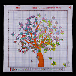 broderie au point de croix pour enfant adulte - arbre quatre saisons 54 x 54 cm pas cher