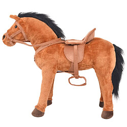 vidaXL Jouet en peluche Cheval Marron