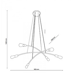 Acheter Hemerane Suspension en verre – L930cm -6xE27 - modèle HELIX de TK LIGHTING