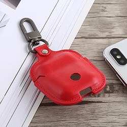 Wewoo Coque Protection Bluetooth épaissir la couverture anti-goutte boucle anti-poussière étui cuir oreillette pour airpods (rouge)