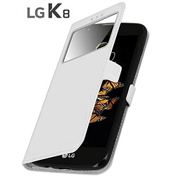 Ipomcase Coque étui housse fenêtre LG K8 2016 -Blanc