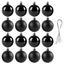 Avis Un ensemble de boules pour le sapin de Noël / boules noires incassables 16 pièces 5 cm