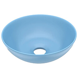 vidaXL Lavabo de salle de bain Céramique Bleu clair Rond