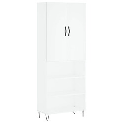 vidaXL Buffet haut Blanc 69,5x34x180 cm Bois d'ingénierie