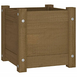 Avis vidaXL Jardinières d'extérieur 2pcs Marron miel 31x31x31cm Bois de pin