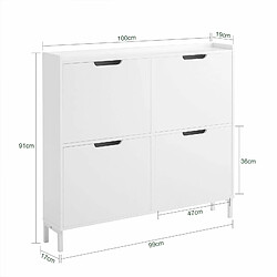 Avis SoBuy FSR100-W Meuble de Rangement à Chaussures Armoire à Chaussures Commode à Chaussures 4 abattants â€“ Blanc