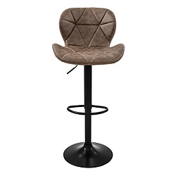 ML-Design Lot de 6 tabourets de bar rembourrées en simili marron hauteur réglable 59-79 cm