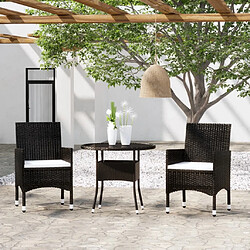 Maison Chic Mobilier à dîner 3 pcs de jardin - Ensemble table et chaises d'extérieur - Salon/Mobilier de jardin classique Résine tressée Noir -MN41143