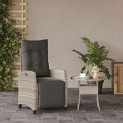 Avis Maison Chic Chaise inclinable de jardin avec repose-pied pour relax gris clair rotin -GKD98574