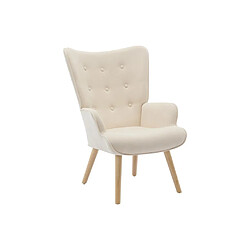 Avis Vente-Unique Fauteuil en tissu beige VATELY