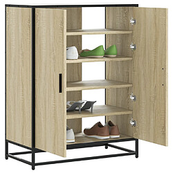 vidaXL Armoire à chaussures chêne sonoma bois d'ingénierie et métal