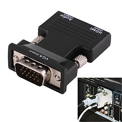 Wewoo Pour Projecteur, Moniteur, Téléviseurs Noir HDMI Femelle à VGA Convertisseur Mâle avec Adaptateur de Sortie Audio