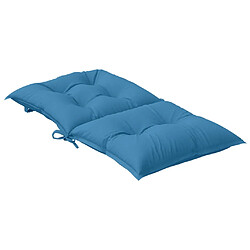 Acheter vidaXL Coussins de chaise à dossier bas lot de 2 bleu mélangé tissu