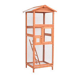 vidaXL Cage à oiseaux 68x62x166 cm bois de sapin massif