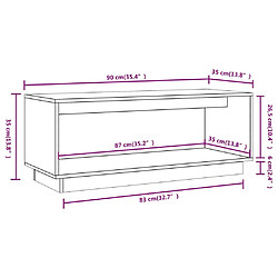 vidaXL Meuble TV Noir 90x35x35 cm Bois de pin massif pas cher