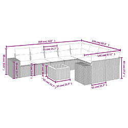 Avis Maison Chic Salon de jardin avec coussins 10 pcs, Ensemble Tables et chaises de jardin, gris résine tressée -GKD198451