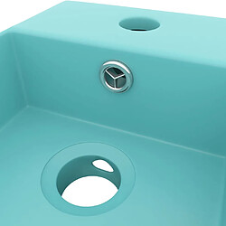 Acheter vidaXL Lavabo de salle de bain avec trop-plein Céramique Vert clair