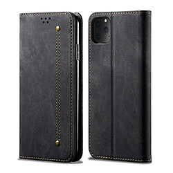 Wewoo Coque Pour iPhone 11 Pro Denim Texture Etui à rabat en cuir de style décontracté avec support logements cartes et porte-monnaie Noir