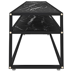 Avis vidaXL Meuble TV Marbre noir 220x40x40,5 cm Verre trempé