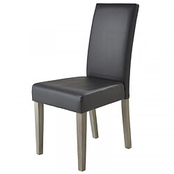 Avis Dansmamaison Duo de chaise en simili cuir gris - ROYAN