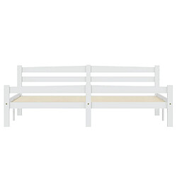 Avis vidaXL Cadre de lit sans matelas blanc bois massif de pin 180x200 cm