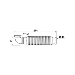 WIRQUIN Siphon extra-plat d'évier - Sans garde d'eau