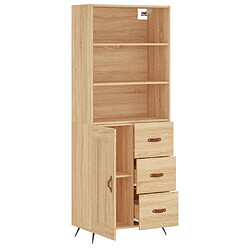 Avis vidaXL Buffet haut Chêne sonoma 69,5x34x180 cm Bois d'ingénierie