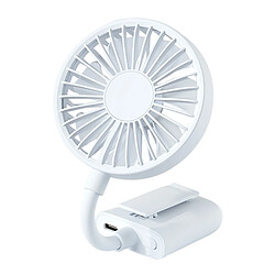 JJBRDZ-Mini Ventilateur Portable à Clipser Ventilateurs de Refroidissement Rechargeables USB Ventilateur de Bureau Dortoir Poussette Refroidisseur d'Air de Voyage en Plein Air, Blanc