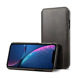 Wewoo Housse Coque Etui à rabat horizontal en cuir de vachette grain de cire Oil Max pour iPhone XRavec emplacements cartes et portefeuille noir